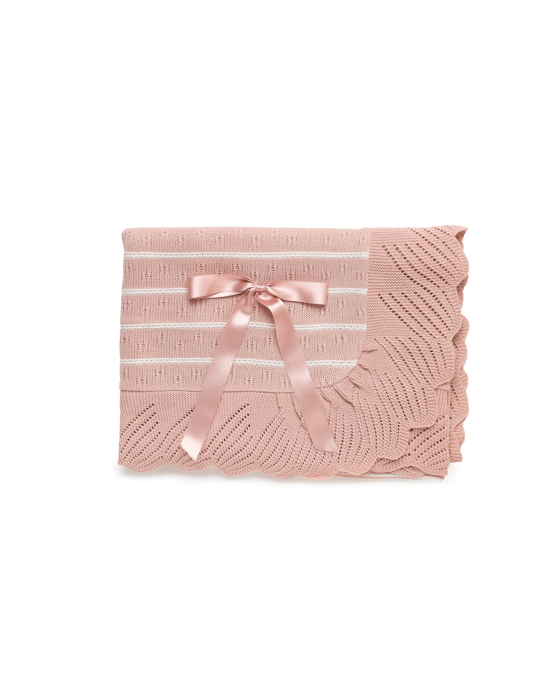 Gestreepte 4-delige newbornset met kabelpatroon en bijpassende deken