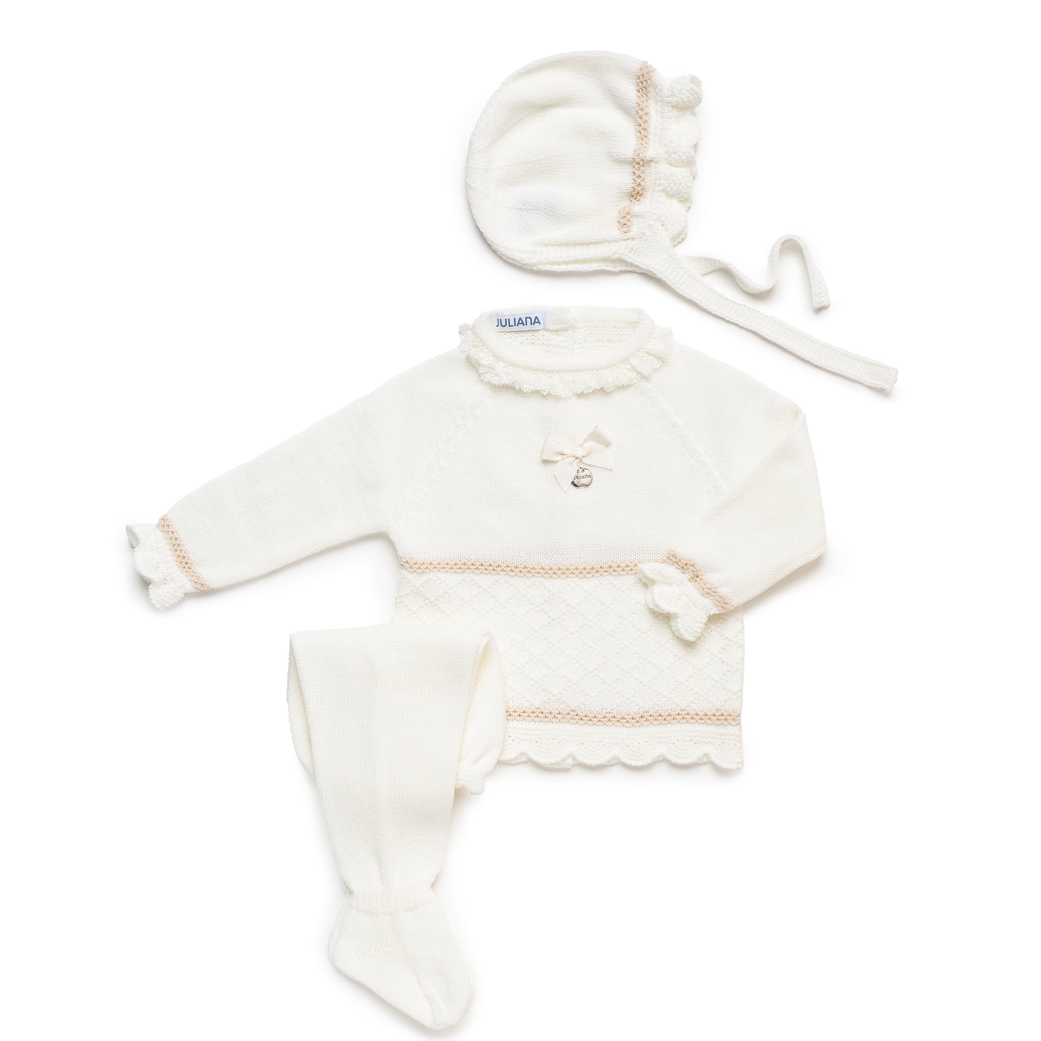 4-delige newbornset met ruitpatroon inclusief bijpassende deken