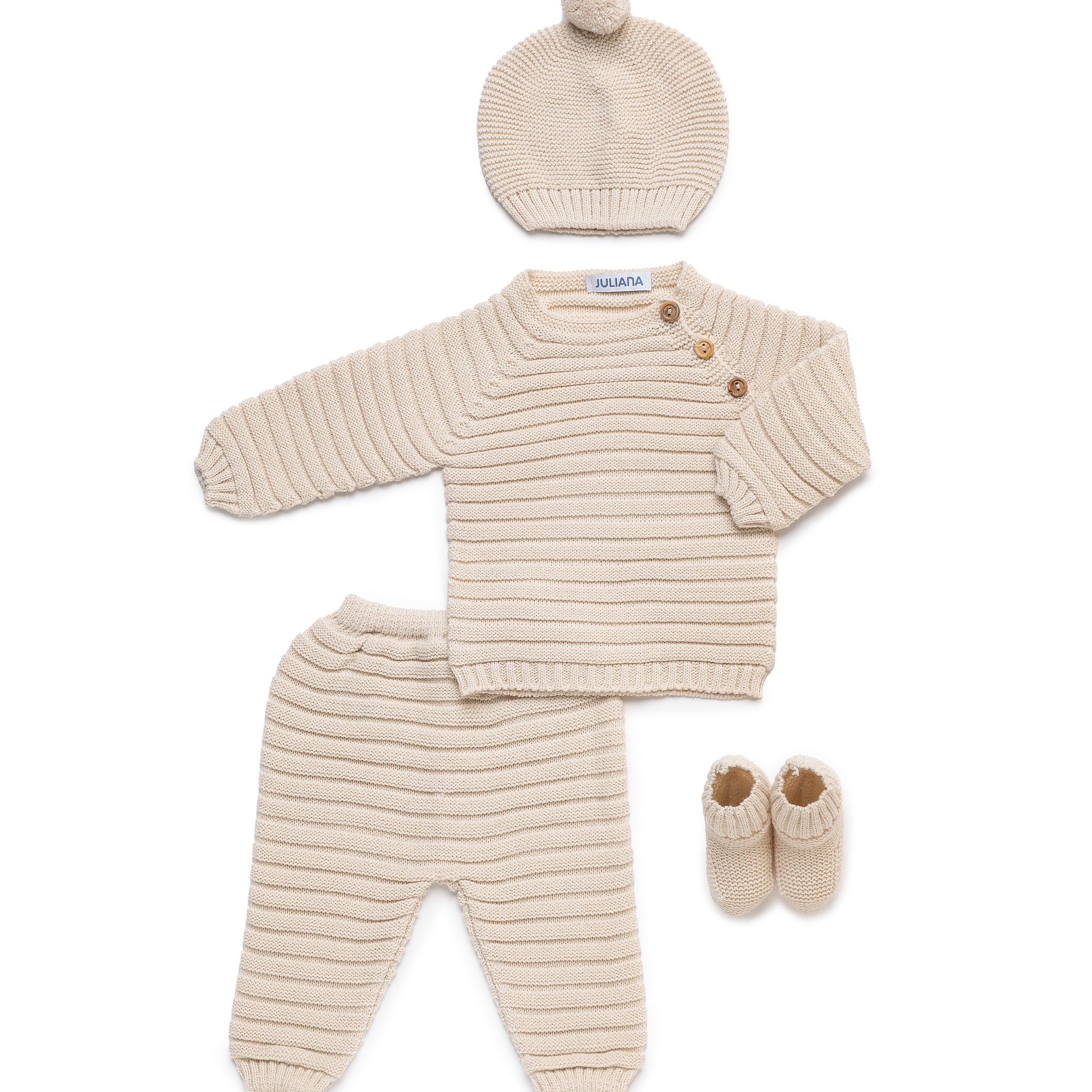 5-delige pasgeborenenset met broek en laarzen, inclusief bijpassende deken
