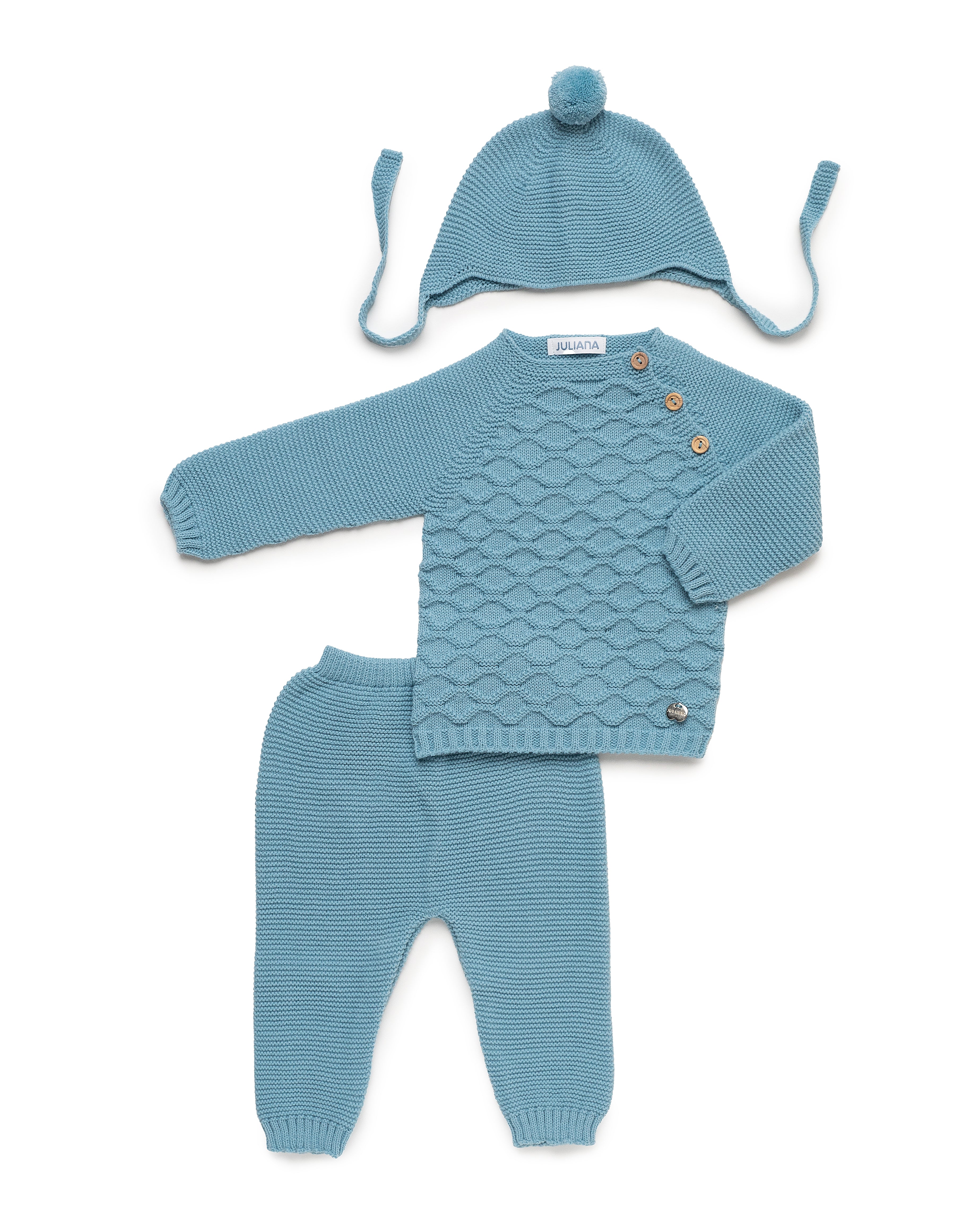 5-delige pasgeboren linnenset met ruitpatroon, broek en bijpassende deken